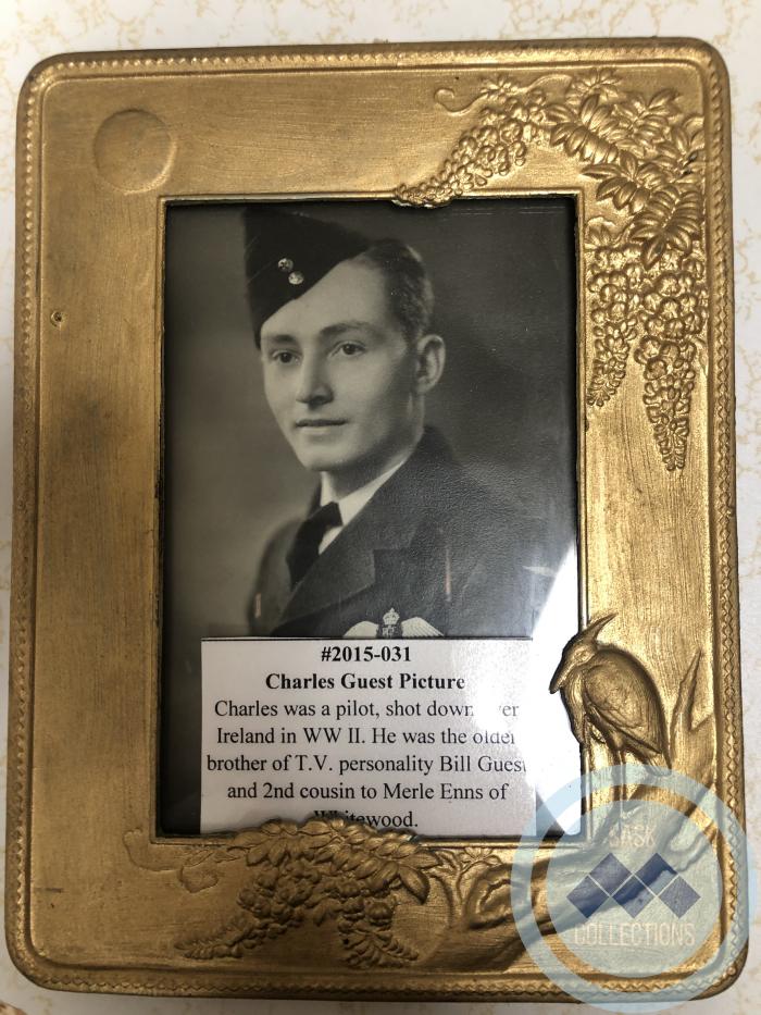 Charles Guest Picture- Charles was a pilot, shot down over Ireland in WW II. He was the older brother of T.V. personality Bill Guest and 2nd cousin to Merle Enns of Whitewood.