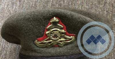 Army beret belonged to R. A. Nicol in World War 2.