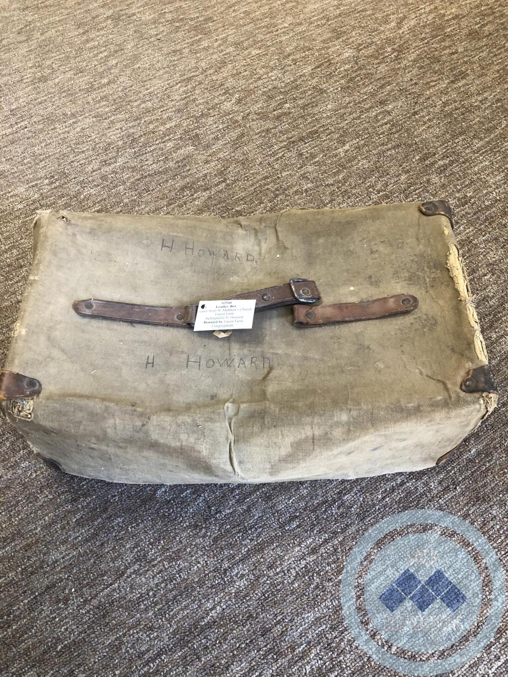 Leather Box - came from St. Matthew's Church - Forest Farm - belonged to H. Howard