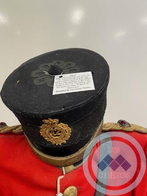 Cap - This uniform was worn by J.R. Stevenson during the late 1850's-1860's when he was officer in the 12th battalion of the York Rangers. Mr J.R. Stevenson was the uncle of John G. and F.W. Stevenson
