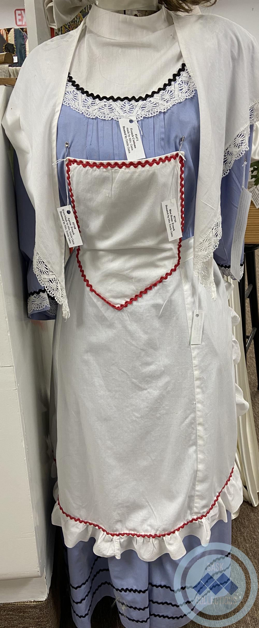 Apron- French - Worn/Made by Mrs. Emile Gatin