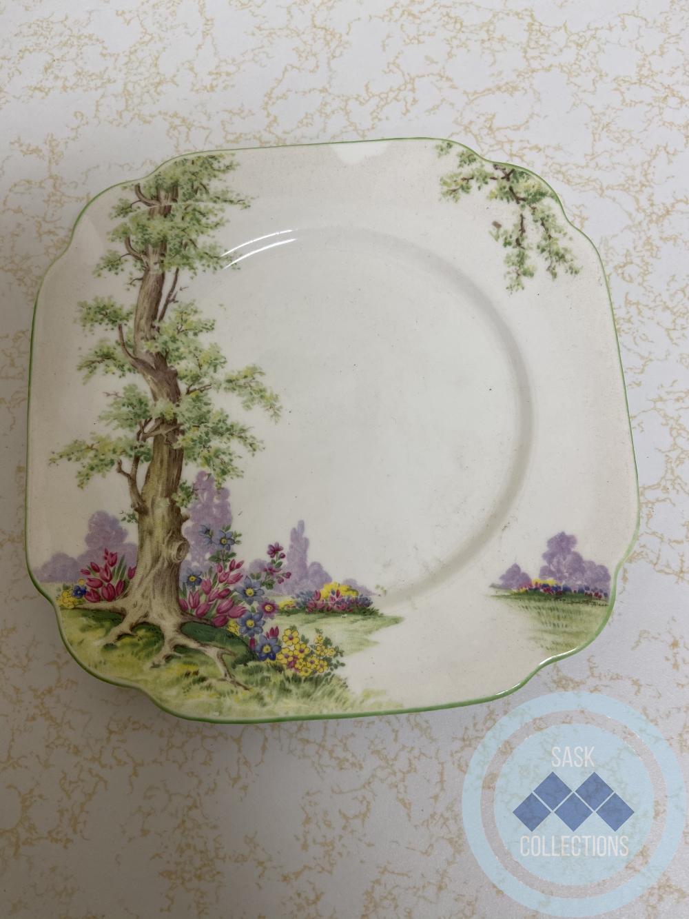 "Greenwood Tree" China medium square plate