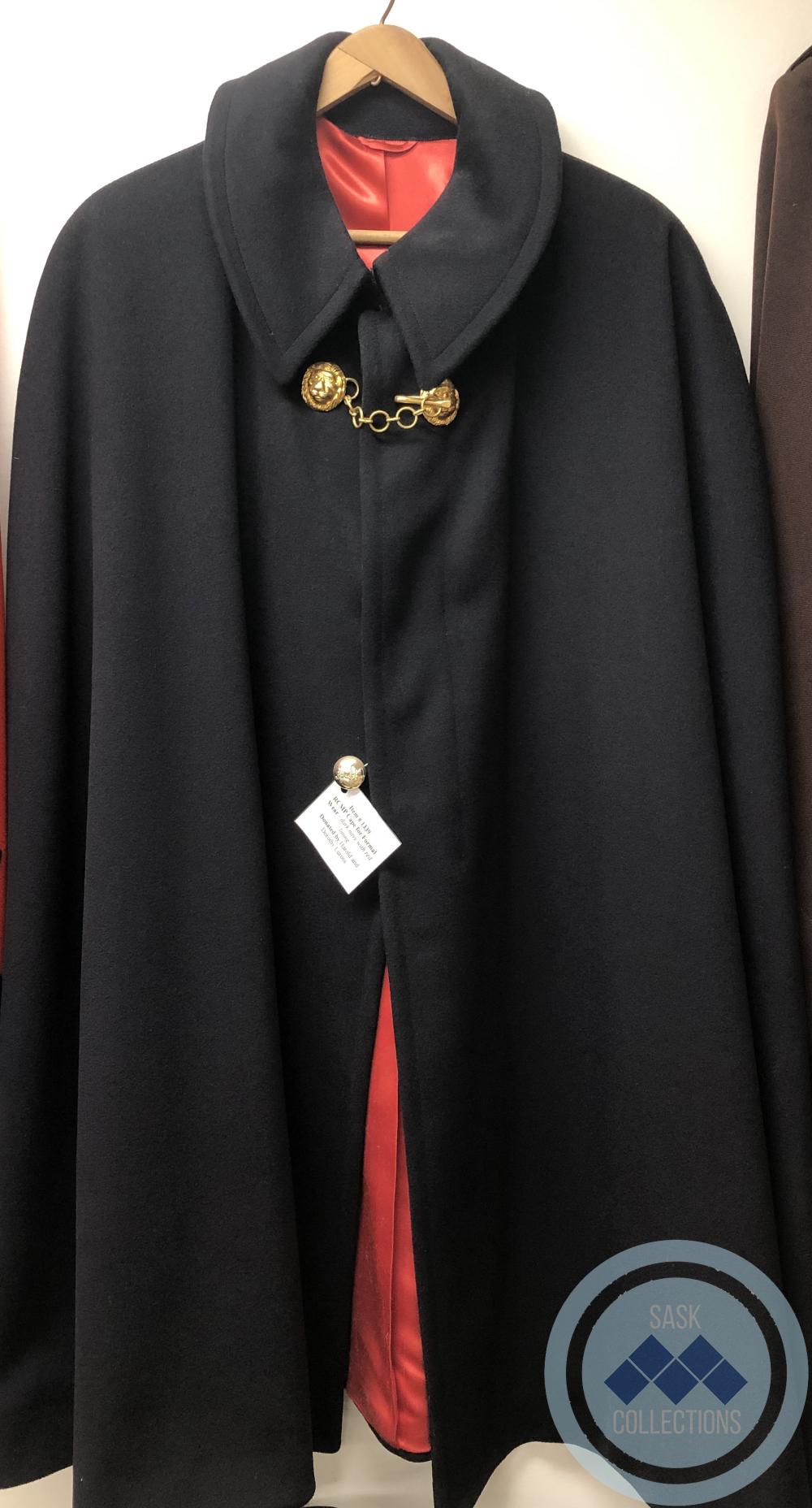RCMP Cape for Red Formal Wear - dark navy with red lining