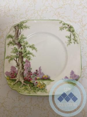 "Greenwood Tree" China small square plate