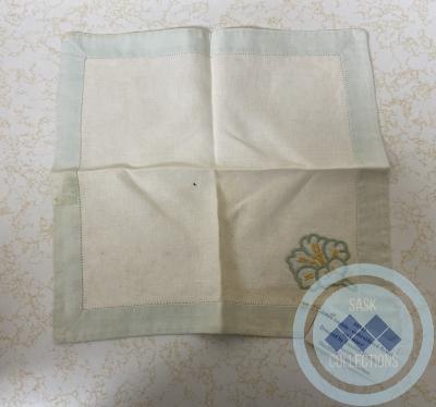 Linen Napkin - embroidered flower on corner