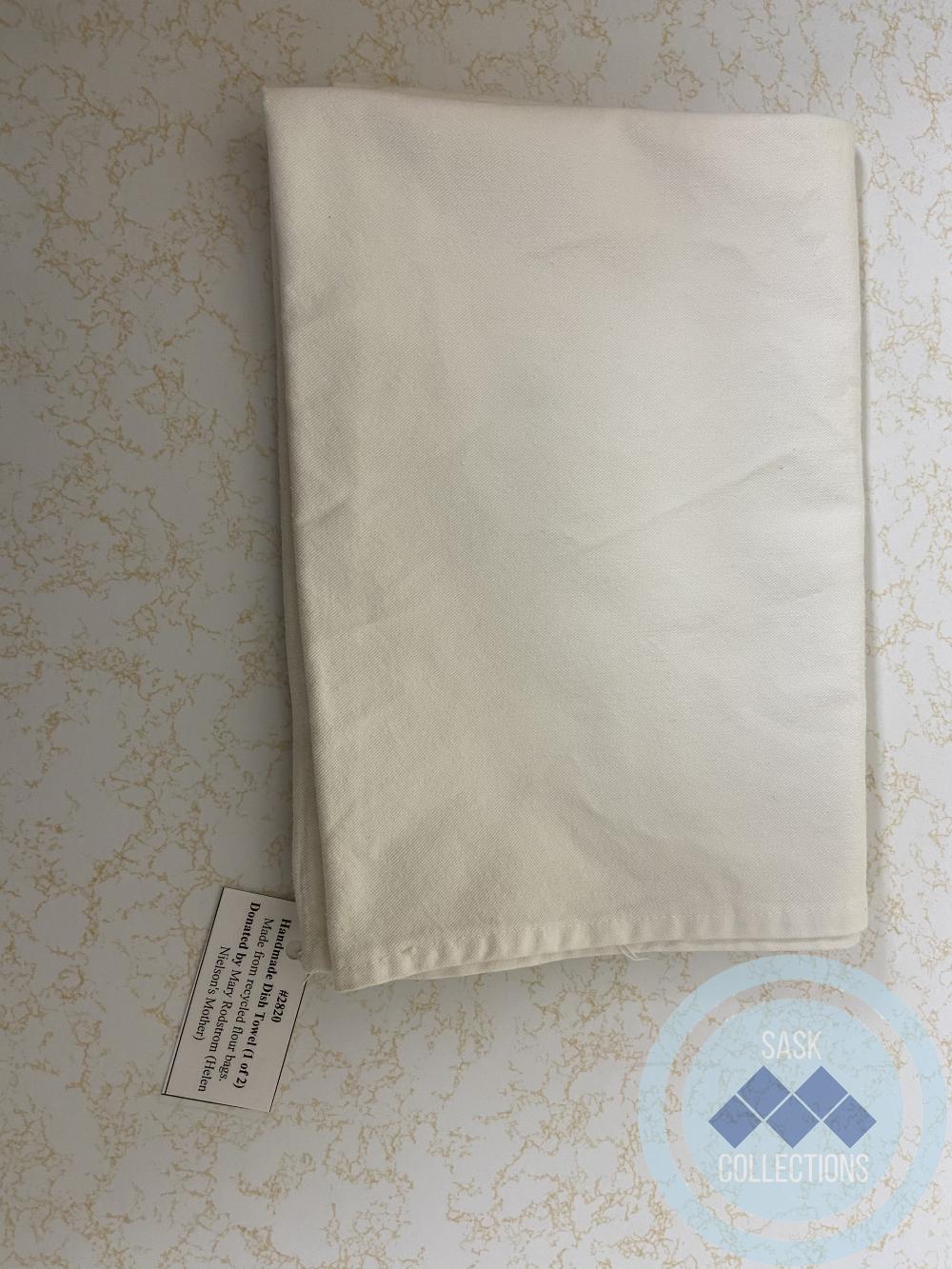 Handmade Dish Towel (1 of 2) - Made from recycled flour bags.